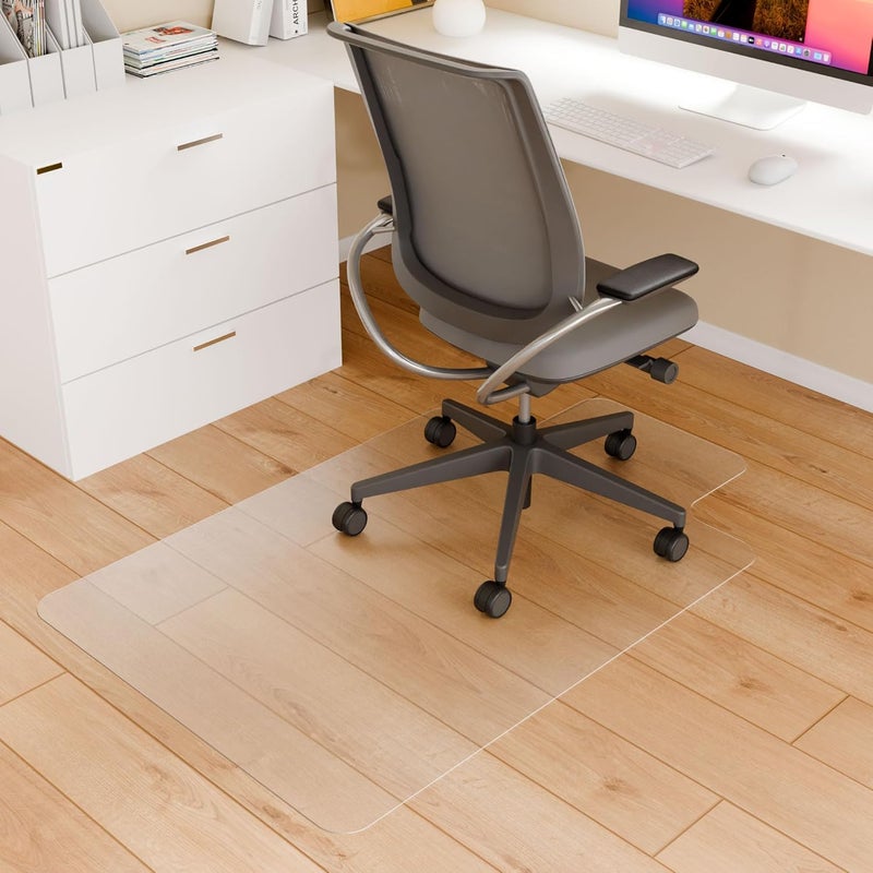 Futurwit Office Chair Mat for Hard Floors, 30" x 48" Hardwood Transparent Protector for Desk Rolling Chairs, Clear Chair Mat for Home Office (with Lip) - Image 1
